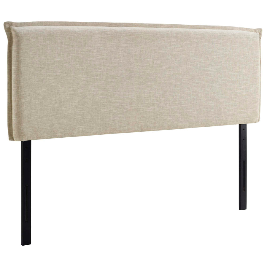 Slate Upholstered Fabric Queen Headboard in Beige