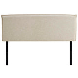 Slate Upholstered Fabric Queen Headboard in Beige