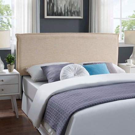 Camille Upholstered Fabric Queen Headboard in Beige
