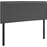 Slate Upholstered Fabric Queen Headboard in Gray