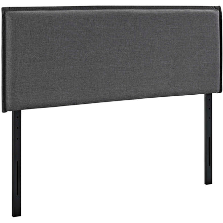 Camille Upholstered Fabric Queen Headboard in Gray