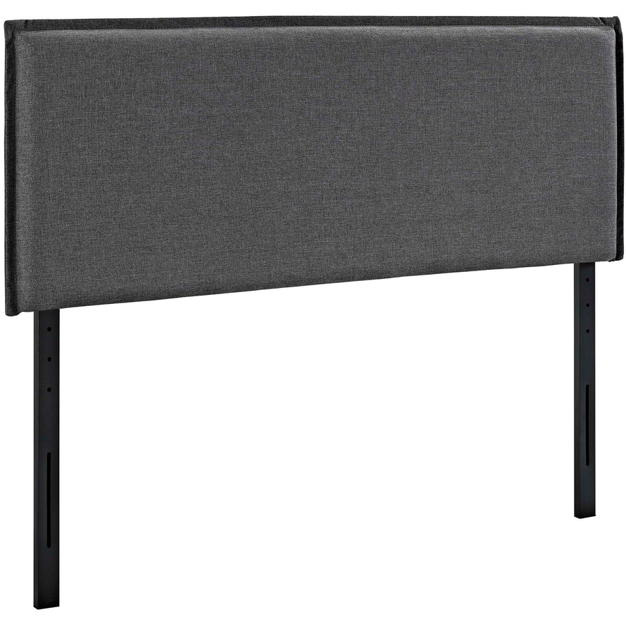 Slate Upholstered Fabric Queen Headboard in Gray