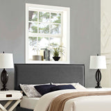 Slate Upholstered Fabric Queen Headboard in Gray