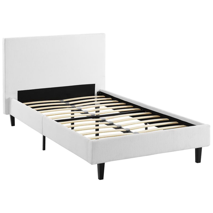 Retreat Fabric Twin Bed in White