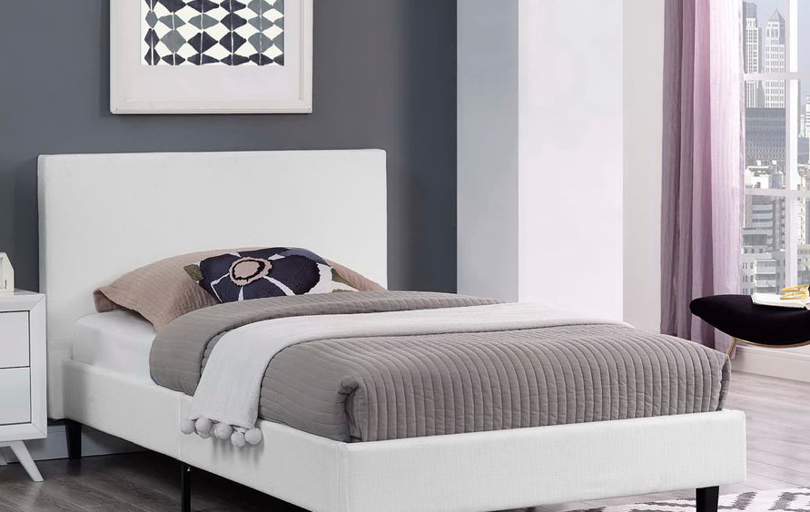 Retreat Fabric Twin Bed in White