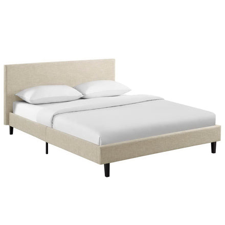 Anya Fabric Full Bed in Beige