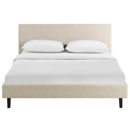 Anya Fabric Full Bed in Beige
