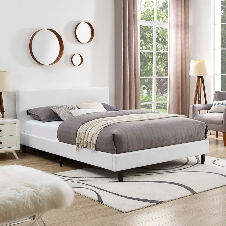 Retreat Fabric Full Bed in White