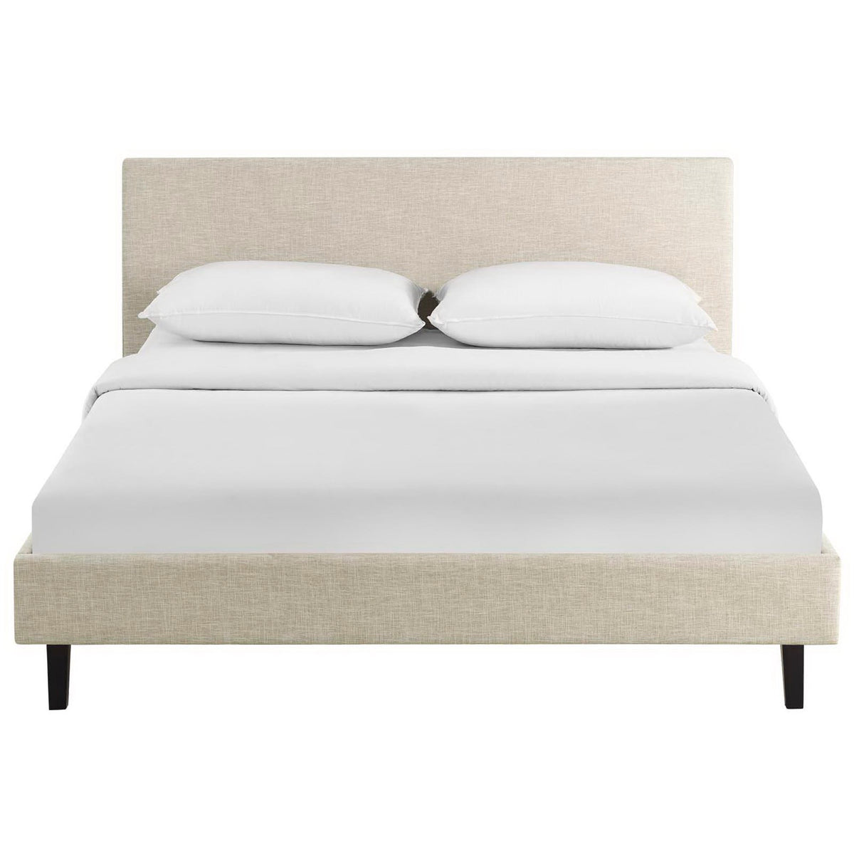 Anya Fabric Queen Bed in Beige