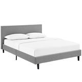 Retreat Fabric Queen Bed in Light Gray
