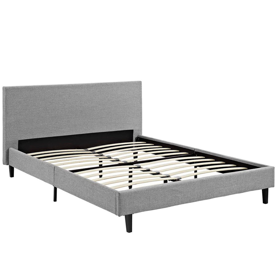 Retreat Fabric Queen Bed in Light Gray