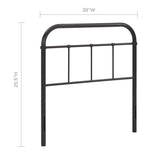 Batik Twin Steel Headboard in Brown