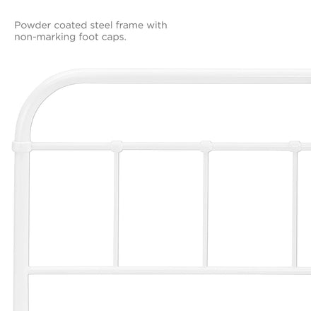 Serena Twin Steel Headboard in White