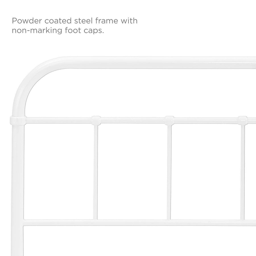 Batik Twin Steel Headboard in White