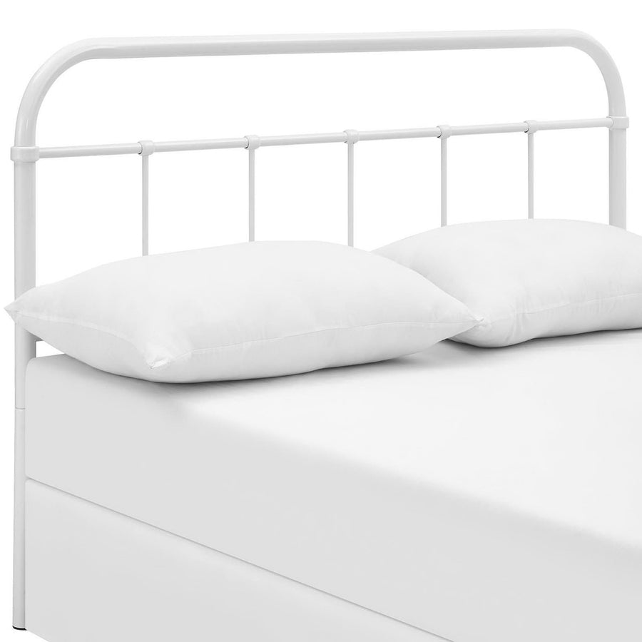Batik Full Steel Headboard in White