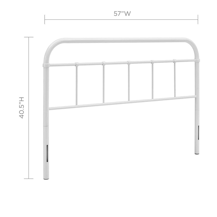 Batik Full Steel Headboard in White