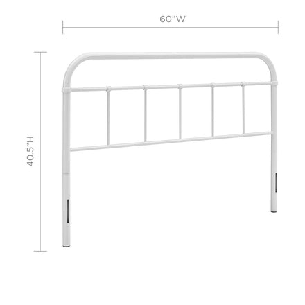 Serena Queen Steel Headboard in White