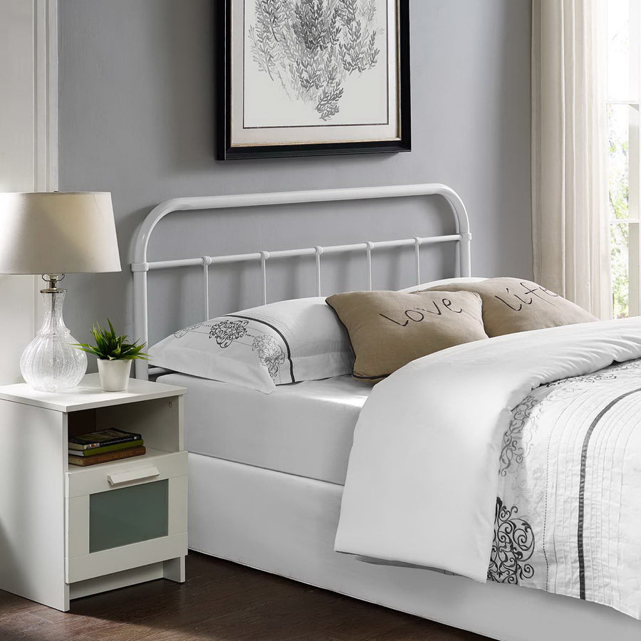 Batik Queen Steel Headboard in White