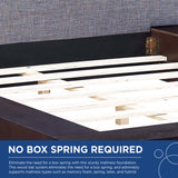 Flynn Fabric Queen Platform Bed in Cappuccino Gray