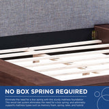 Flynn Fabric Queen Platform Bed in Walnut Gray