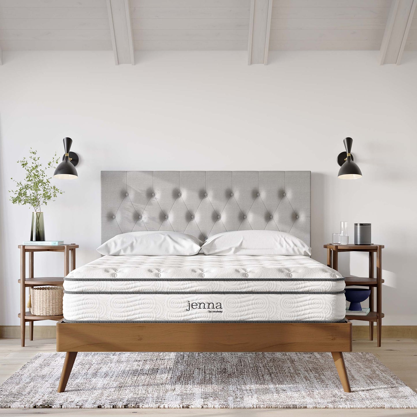 Jenna 10" Innerspring and Foam King Mattress by Furniture for America