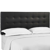 Saguaro Tufted Upholstered Faux Leather Full / Queen Headboard in Black