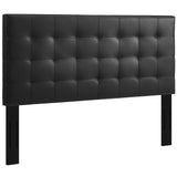 Saguaro Tufted Upholstered Faux Leather Full / Queen Headboard in Black