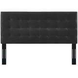 Saguaro Tufted Upholstered Faux Leather Full / Queen Headboard in Black