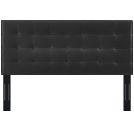 Paisley Tufted Upholstered Faux Leather Full / Queen Headboard in Black