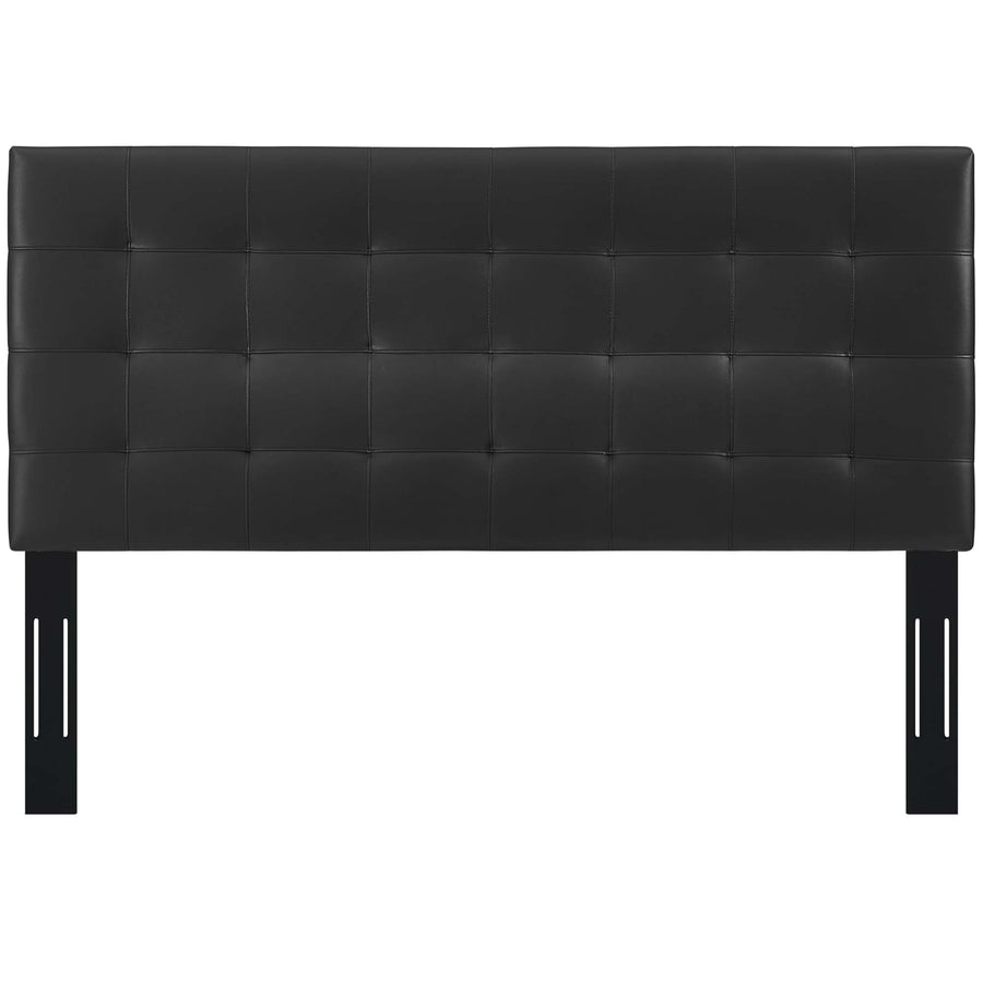 Saguaro Tufted Upholstered Faux Leather Full / Queen Headboard in Black