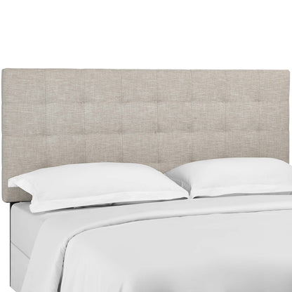 Paisley Tufted Upholstered Linen Fabric King and California King Headboard by Furniture For America