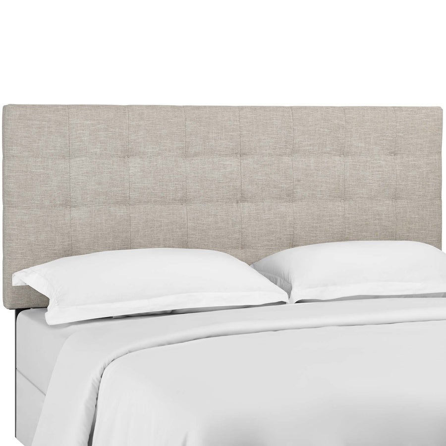 Saguaro Tufted Upholstered Linen Fabric King and California King Headboard in Beige
