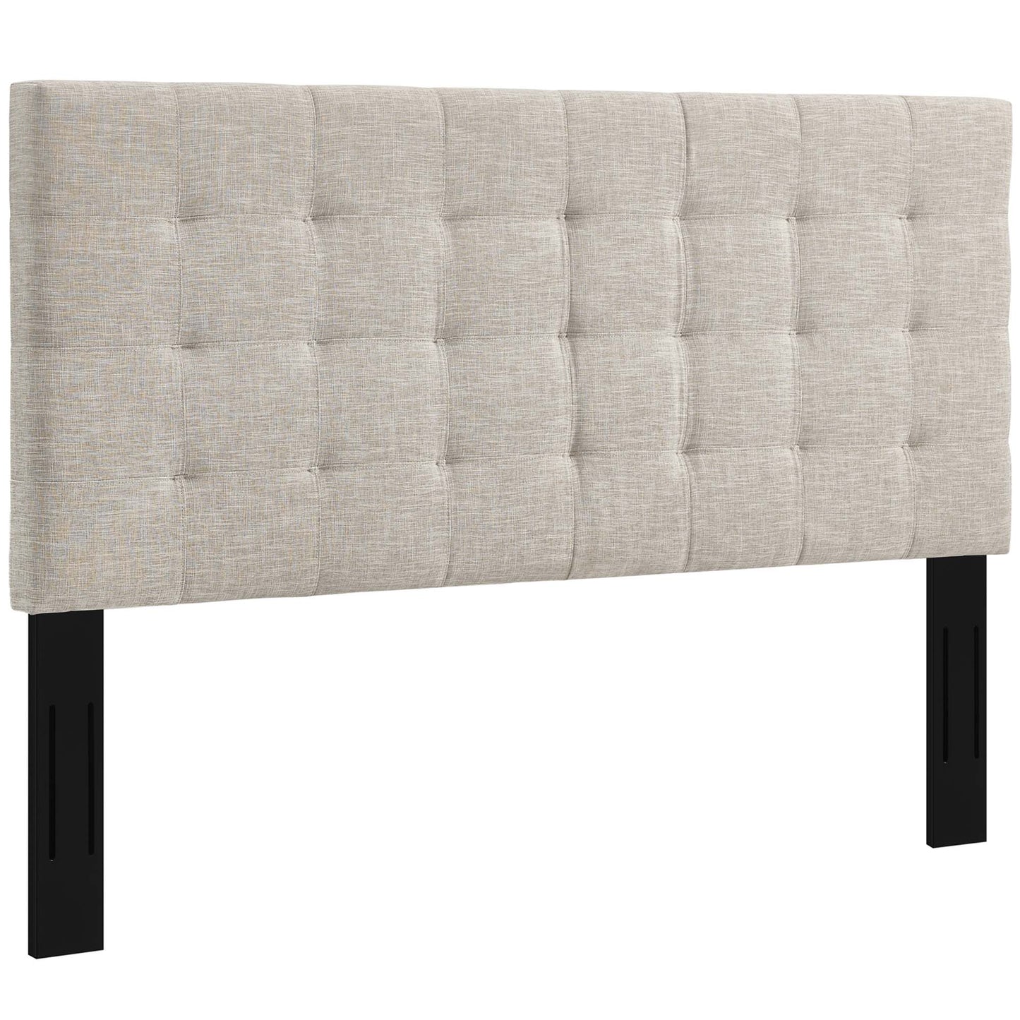 Paisley Tufted Upholstered Linen Fabric King and California King Headboard by Furniture For America