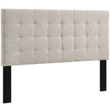 Saguaro Tufted Upholstered Linen Fabric King and California King Headboard in Beige