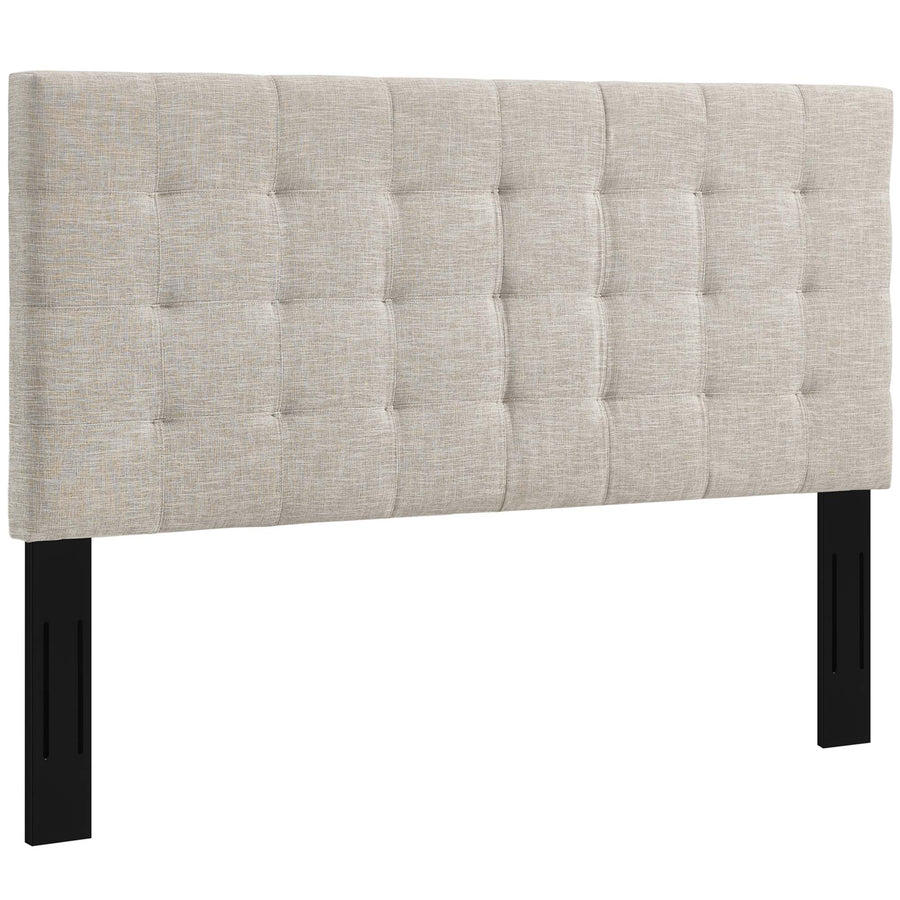 Saguaro Tufted Upholstered Linen Fabric King and California King Headboard in Beige