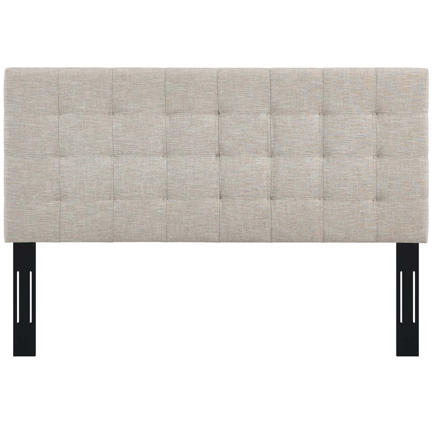Paisley Tufted Upholstered Linen Fabric King and California King Headboard by Furniture For America