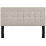 Saguaro Tufted Upholstered Linen Fabric King and California King Headboard in Beige