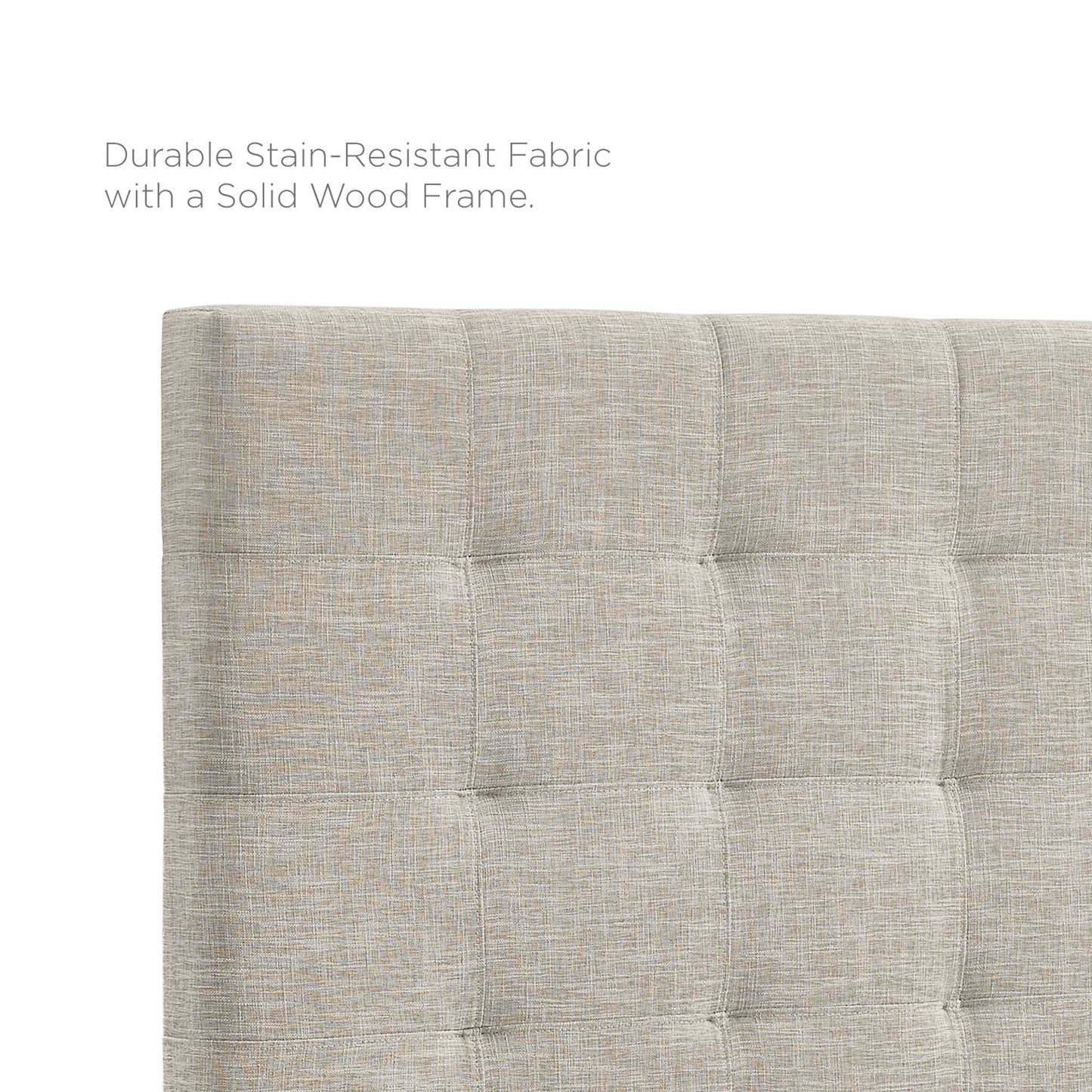 Paisley Tufted Upholstered Linen Fabric King and California King Headboard by Furniture For America