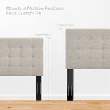 Saguaro Tufted Upholstered Linen Fabric King and California King Headboard in Beige