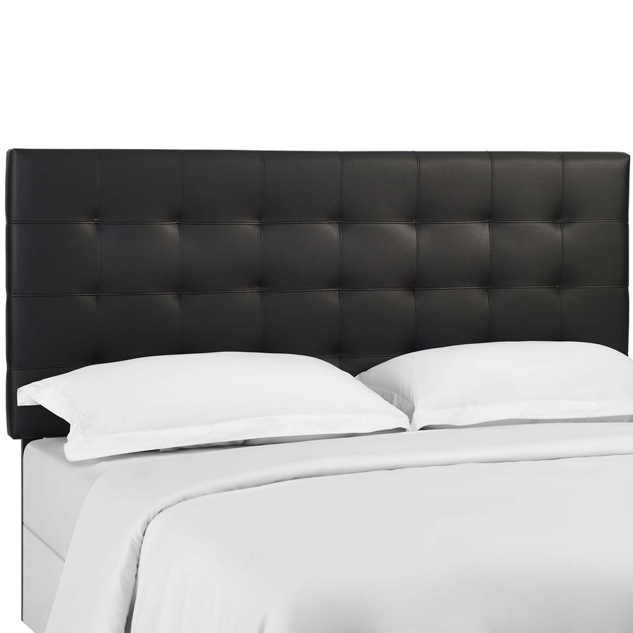 Saguaro Tufted Upholstered Faux Leather King and California King Headboard in Black