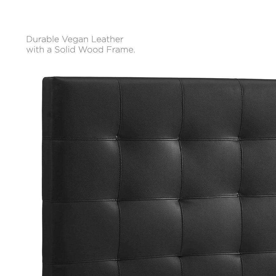 Saguaro Tufted Upholstered Faux Leather King and California King Headboard in Black