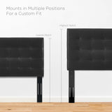 Saguaro Tufted Upholstered Faux Leather King and California King Headboard in Black