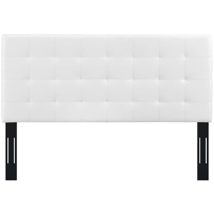 Paisley Tufted Upholstered Faux Leather King and California King Headboard by Furniture For America