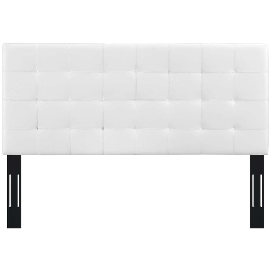 Saguaro Tufted Upholstered Faux Leather King and California King Headboard in White