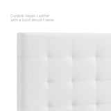 Saguaro Tufted Upholstered Faux Leather King and California King Headboard in White