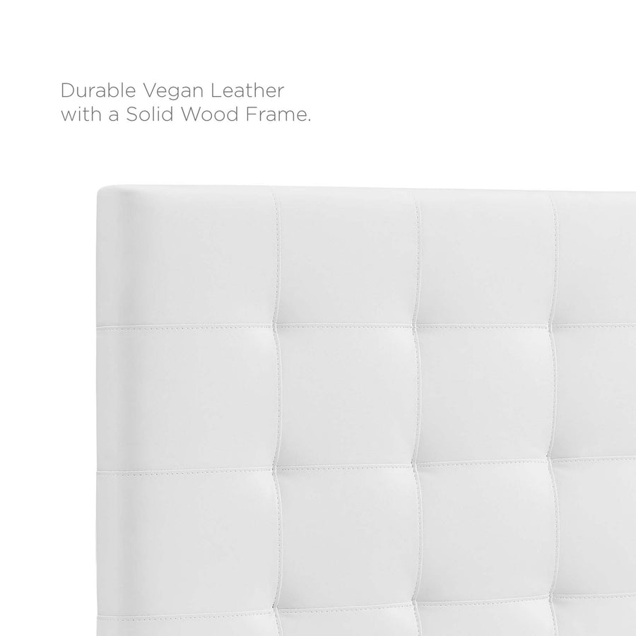 Saguaro Tufted Upholstered Faux Leather King and California King Headboard in White