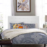 Saguaro Tufted Upholstered Faux Leather King and California King Headboard in White