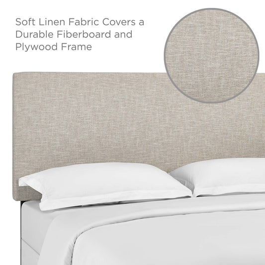 Taylor Upholstered Linen Fabric Full / Queen Headboard by Furniture For America