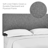 Xanthe Upholstered Linen Fabric Full / Queen Headboard in Light Gray
