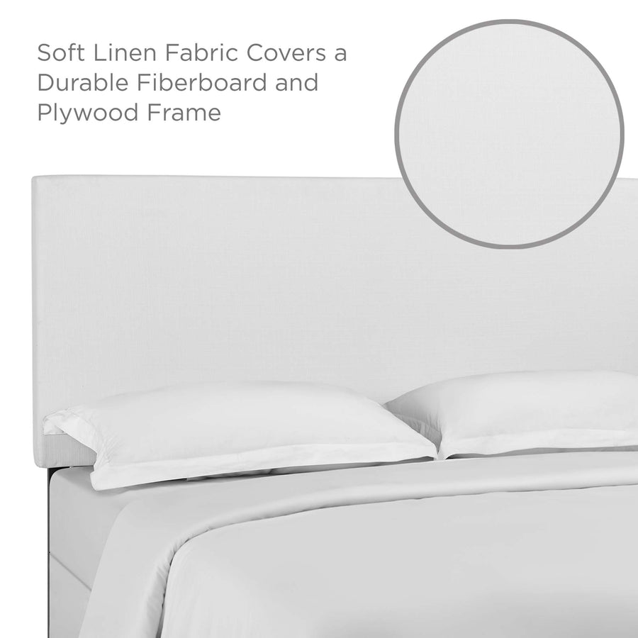 Xanthe Upholstered Linen Fabric Full / Queen Headboard in White